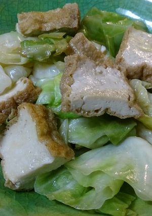 キャベツと厚揚げのオイスターソース炒め-レシピのメイン写真