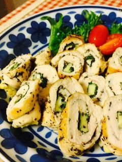 ☆鶏ささみのゆかりしそチーズ巻き-レシピのメイン写真