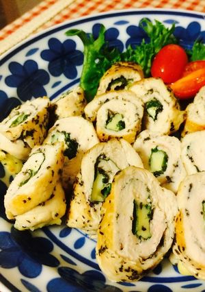 ☆鶏ささみのゆかりしそチーズ巻き-レシピのメイン写真