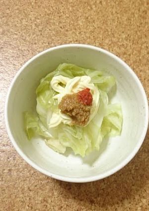 ゆでキャベツの味噌がけ-レシピのメイン写真