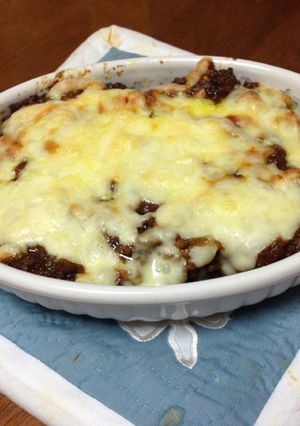 ドライカレー残り☆茄子と茸のチーズ焼き-レシピのメイン写真