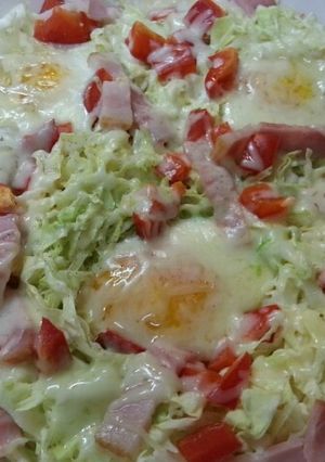 キャベツのHotサラダon玉子-レシピのメイン写真