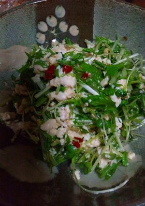 豆腐水菜サラダ*ピリゴマポン生姜-レシピのメイン写真