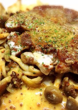 豚ステーキ♡粒マスタードクリームソース-レシピのメイン写真