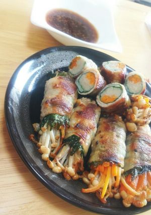 彩り豊か♪エノキのしそ肉巻き。-レシピのメイン写真