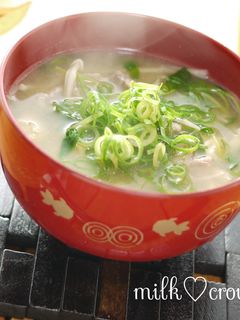 えのきと豚の豆苗味噌汁-レシピのメイン写真