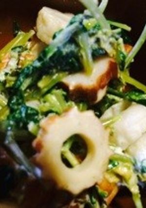豆苗とちくわのワサビマヨ和え-レシピのメイン写真
