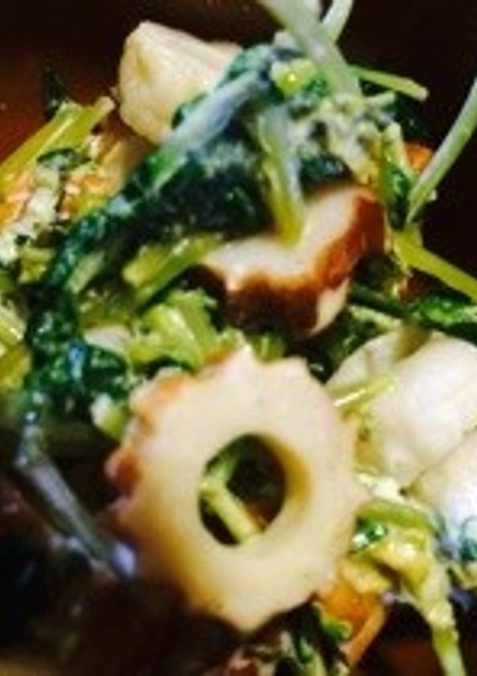 豆苗とちくわのワサビマヨ和え-レシピのメイン写真