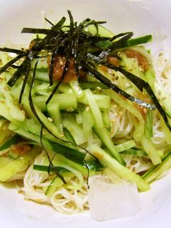 梅と胡瓜のさっぱりそうめん☆-レシピのメイン写真