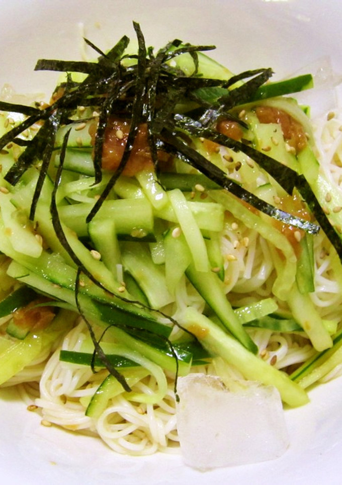 梅と胡瓜のさっぱりそうめん☆-レシピのメイン写真