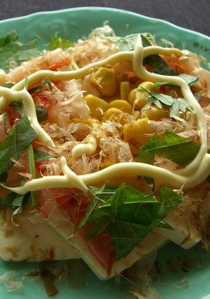 豆腐のかにかまコーン乗せマヨ醤油サラダ-レシピのメイン写真