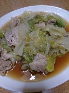 豚バラ肉とレタスの炒め物 (*>ω<)b-レシピのメイン写真