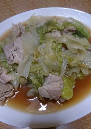 豚バラ肉とレタスの炒め物 (*>ω<)b-レシピのメイン写真