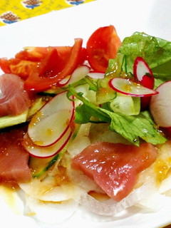 ご馳走マグロサラダ☆ユッケ風ダレ-レシピのメイン写真