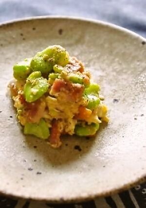 空豆の炒り豆腐バター風味-レシピのメイン写真