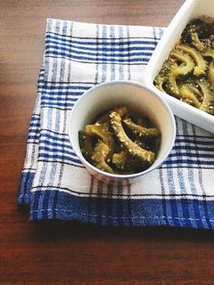 夏の簡単作りおき☆ゴーヤのごま酢和え♪-レシピのメイン写真