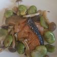 鮭しめじ空豆のソテーバター醤油風味