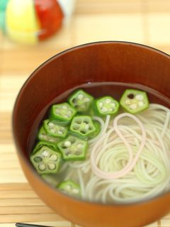 そうめんとオクラのさっぱりすまし汁-レシピのメイン写真