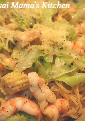 キャベツとエビのイタリアンスパゲッティ-レシピのメイン写真
