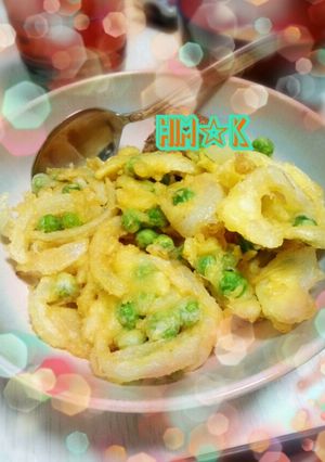 春の味☆えんどう豆と新たまねぎの天丼-レシピのメイン写真