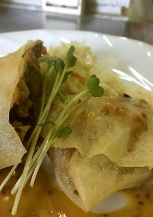 ☆チーズ入り麻婆春巻きマスタードソース☆-レシピのメイン写真