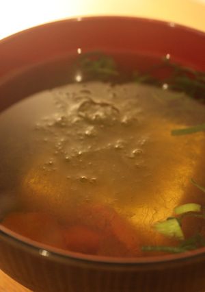 卵豆腐と梅干ととろろ昆布の冷たいお吸い物-レシピのメイン写真