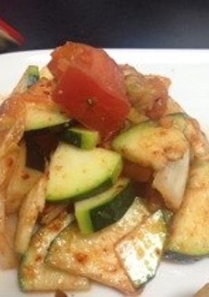 【簡単】夏野菜のキムチサラダ-レシピのメイン写真