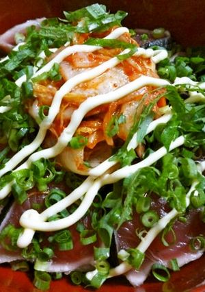 キムチとカツオのタタキ丼-レシピのメイン写真