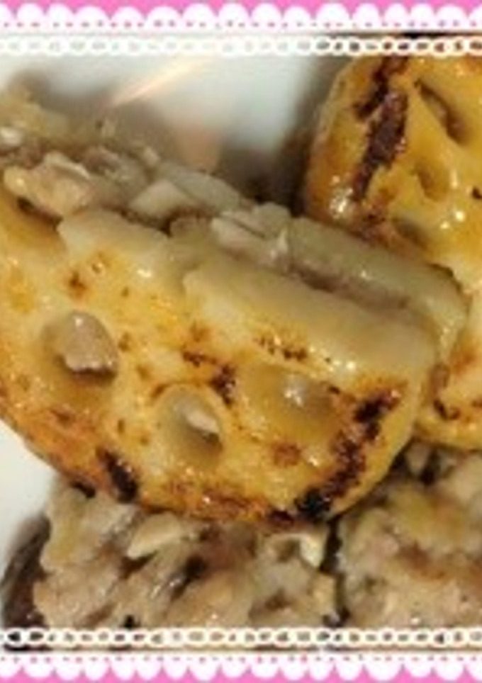 レンコンはさみ焼き(照り焼き仕上げ)-レシピのメイン写真