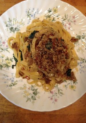 奈良漬けとブルーチーズのスパゲッティ-レシピのメイン写真