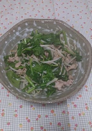 もやしと豚肉とほうれん草炒め-レシピのメイン写真