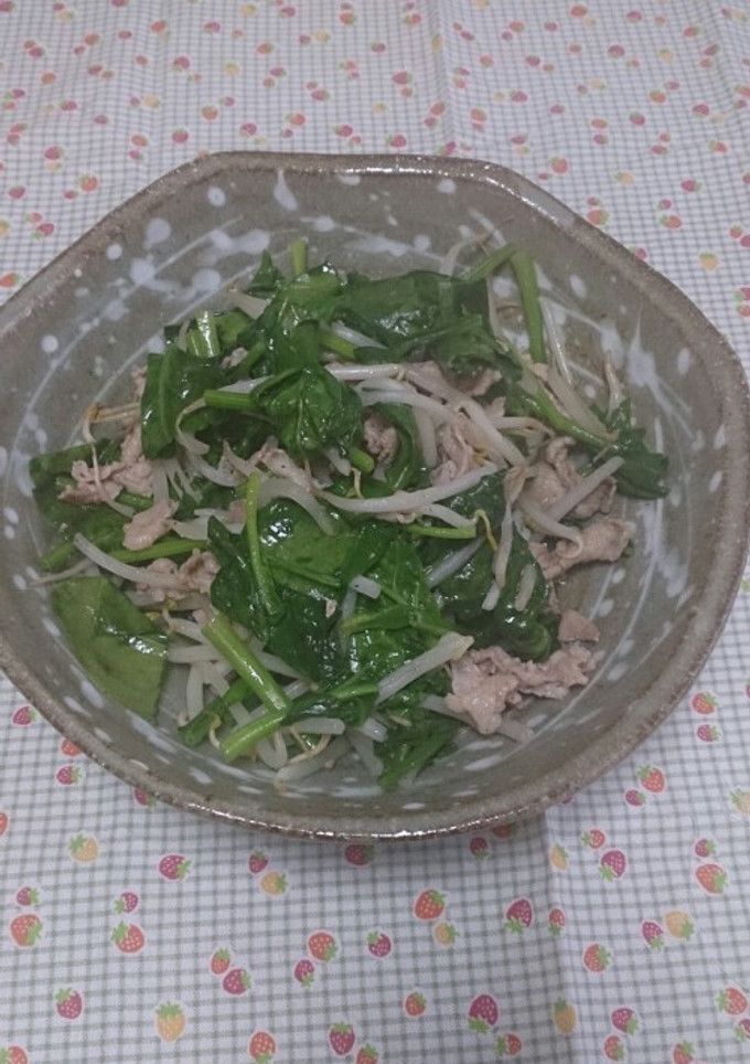 もやしと豚肉とほうれん草炒め-レシピのメイン写真