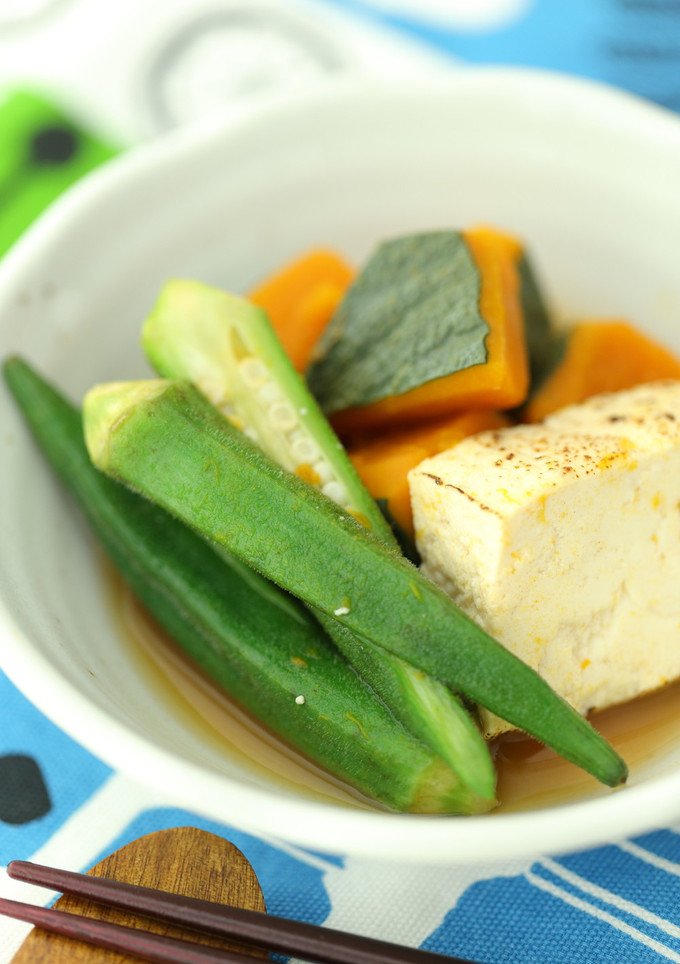 焼き豆腐と夏野菜の煮物-レシピのメイン写真