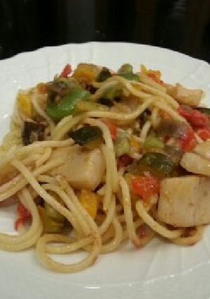 ラタトゥイユリメイク簡単空豆ホタテパスタ-レシピのメイン写真
