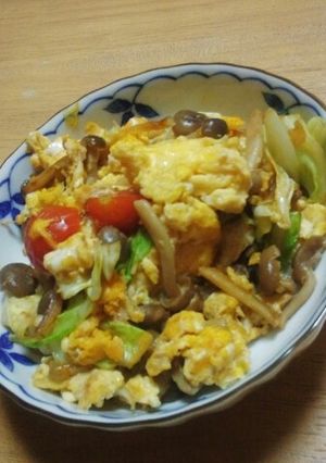 ふんわりたまごと野菜のにんにく醤油炒め-レシピのメイン写真