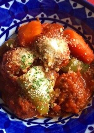 ハンバーグのタネ→ポルペッティのトマト煮-レシピのメイン写真