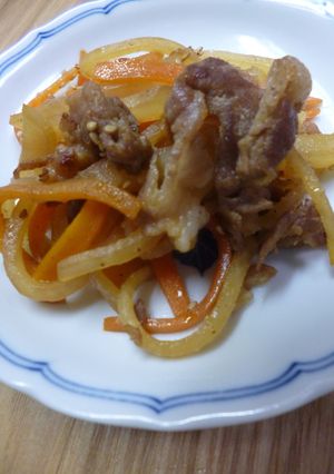 コールラビ・にんじん・豚肉のきんぴら-レシピのメイン写真