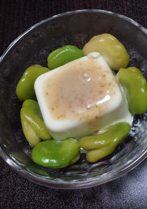 空豆×豆腐のごまドレがけ-レシピのメイン写真