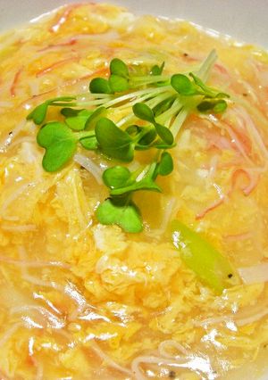 カロリー控えめ　カニカマのあんかけ　ご飯-レシピのメイン写真