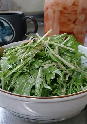 しょうがの甘酢漬けと水菜の和え物-レシピのメイン写真