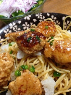 ふんわり鶏つくねの和風パスタ-レシピのメイン写真