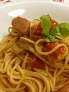 ウィンナーと舞茸のトマト ソース パスタ-レシピのメイン写真