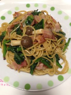 ほうれん草とベーコンの和風パスタ-レシピのメイン写真