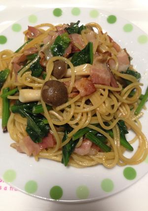 ほうれん草とベーコンの和風パスタ-レシピのメイン写真