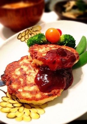 ヘルシー☆鶏ひきキャベツのハンバーグ-レシピのメイン写真
