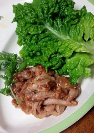 豚肉の味噌炒め～サンチュとともに-レシピのメイン写真