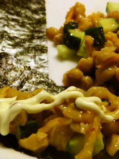 納豆とキムチでビールのつまみ❣-レシピのメイン写真