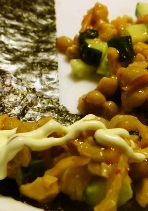 納豆とキムチでビールのつまみ❣-レシピのメイン写真