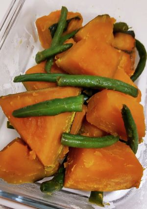 〔常備菜〕簡単♪カボチャとインゲンの煮物-レシピのメイン写真