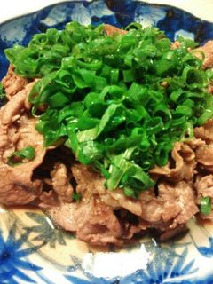 簡単牛肉炒め(ネギとポン酢がけ)-レシピのメイン写真